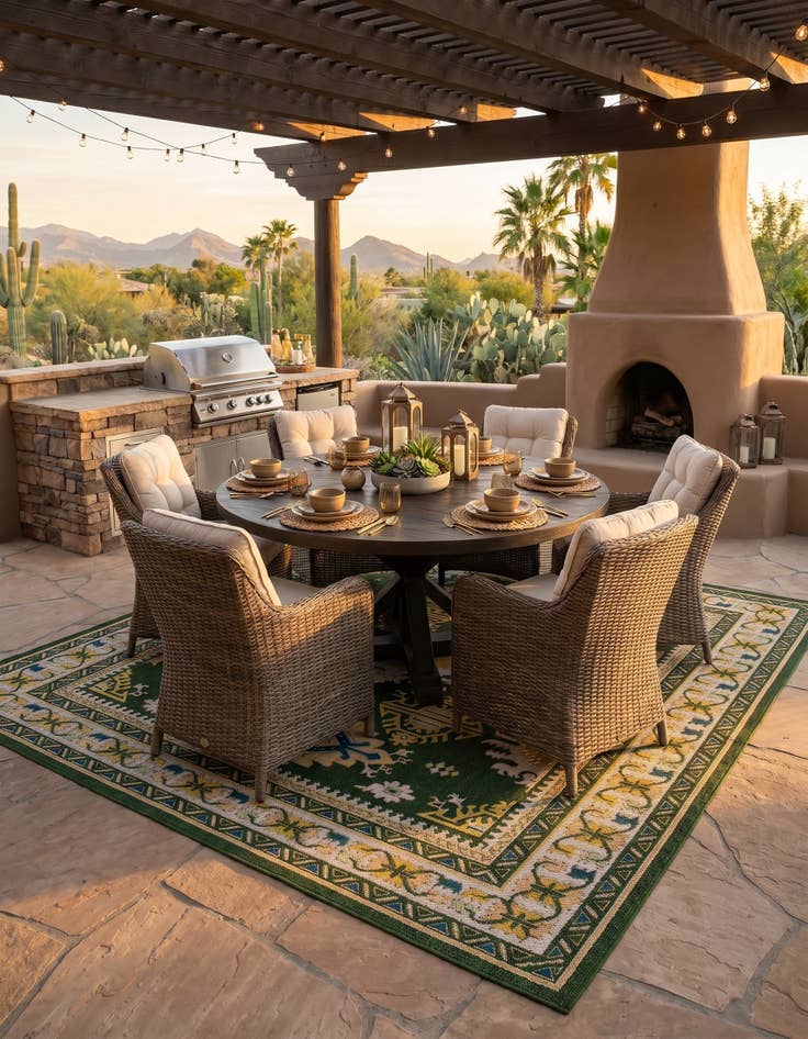 Detail image of 10' x 10' Easy-Clean Baja Indoor / Outdoor Square Rug