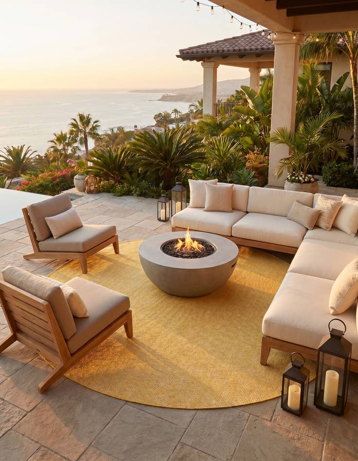 Detail image of 10' 8 x 10' 8 Easy-Clean Solid Indoor / Outdoor Round Rug