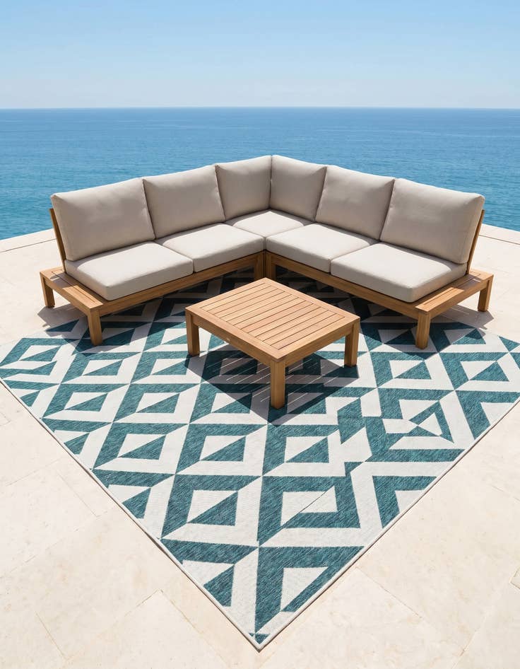 Detail image of 7' 10 x 7' 10 Easy-Clean Jill Zarin Napa Indoor / Outdoor Square Rug