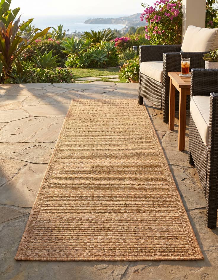 Detail image of 2' 2 x 6' Easy-Clean Border Indoor / Outdoor Runner Rug