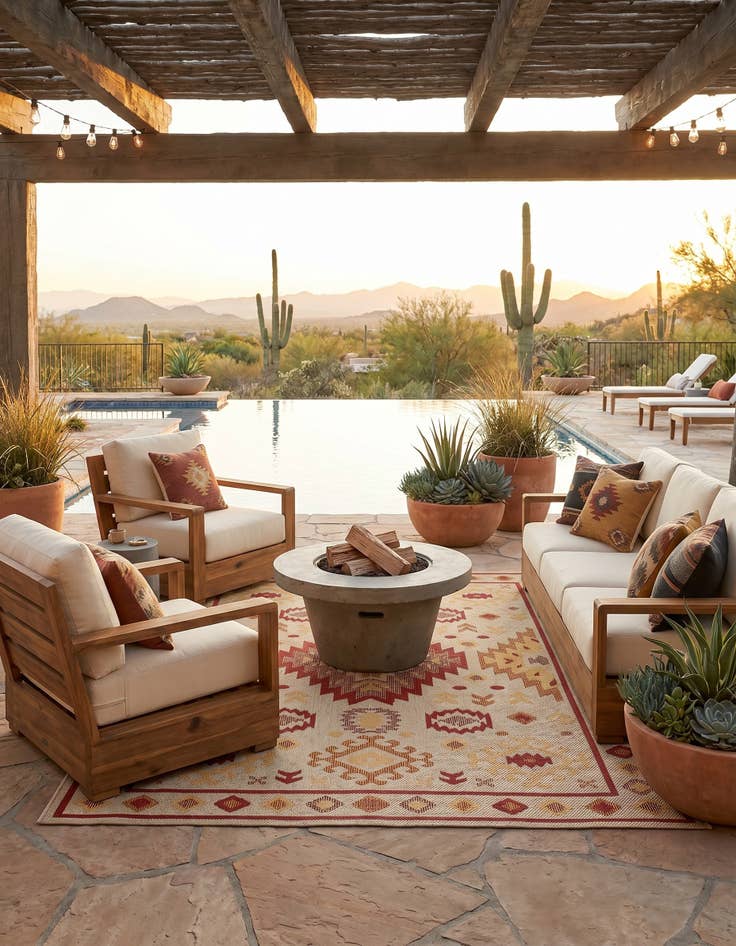 Detail image of 6' x 9' Easy-Clean Baja Indoor / Outdoor Rug