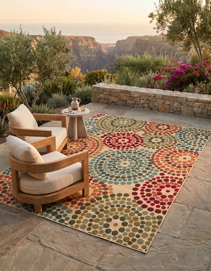 Detail image of 10' x 13' Easy-Clean Modern Indoor / Outdoor Rug