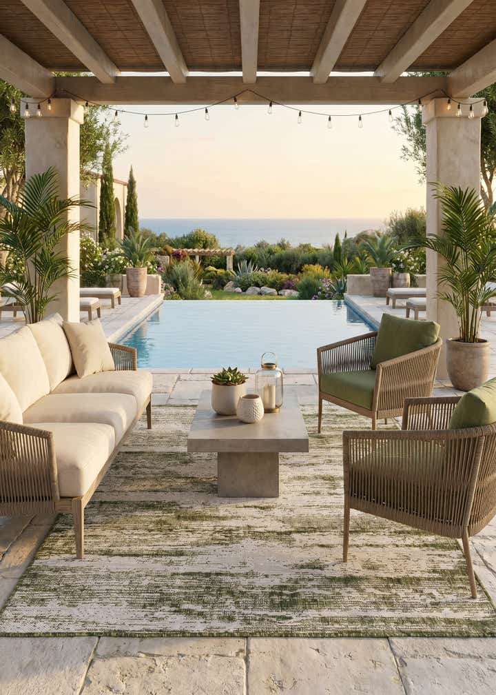 5' 3 x 8' Easy-Clean Modern Indoor / Outdoor Rug