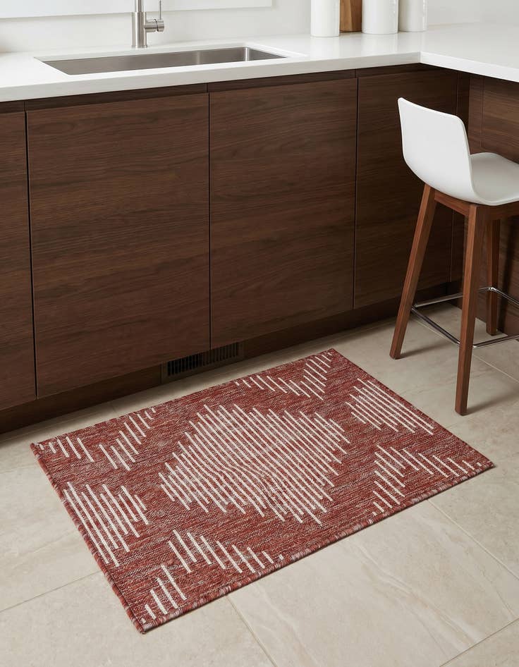 Detail image of 2' x 3' Easy-Clean Modern Indoor / Outdoor Rug