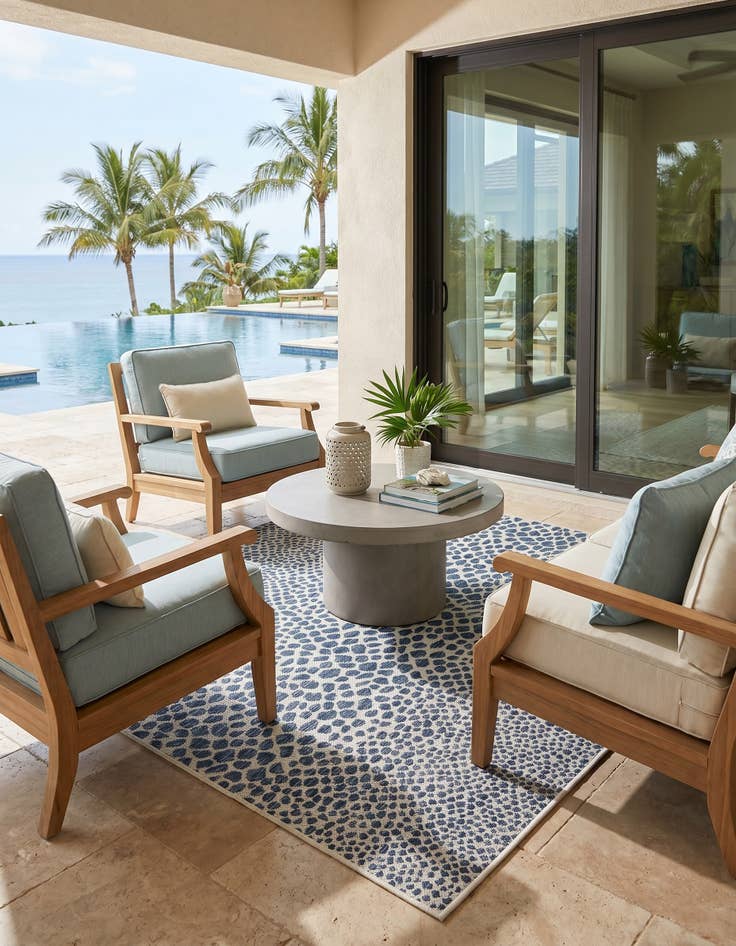 Detail image of 4' x 6' Easy-Clean Jill Zarin Cape Town Indoor / Outdoor Rug