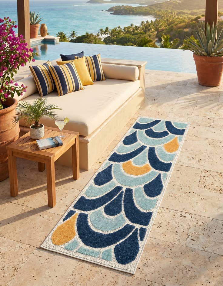 Detail image of 2' x 6' Easy-Clean Belize Indoor / Outdoor Runner Rug