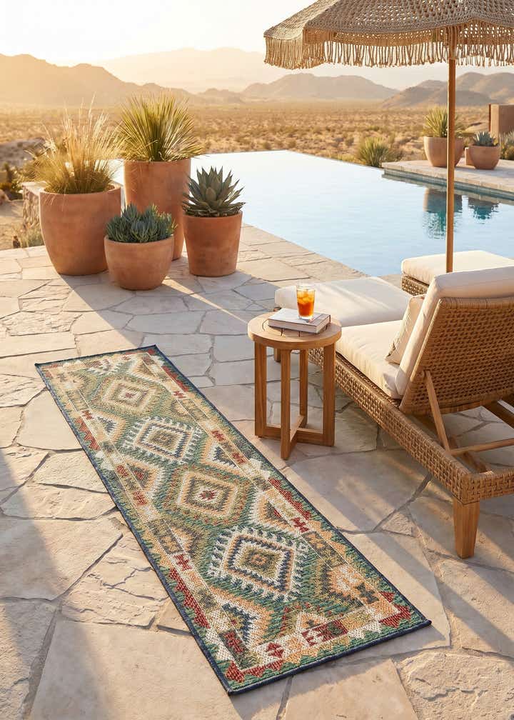 2' x 6' Easy-Clean Baja Indoor / Outdoor Runner Rug