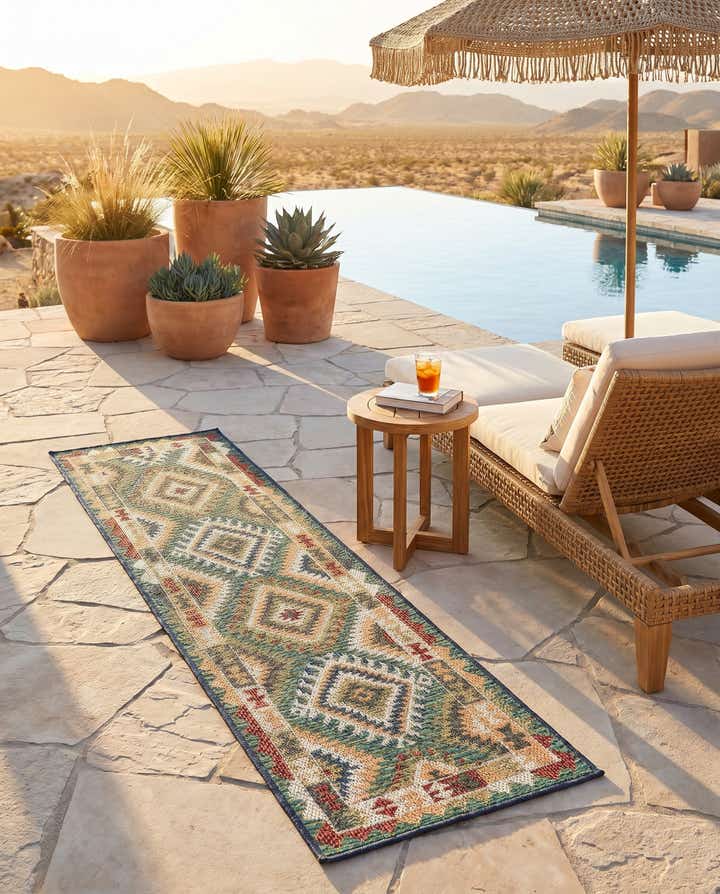 2' x 6' Easy-Clean Baja Indoor / Outdoor Runner Rug