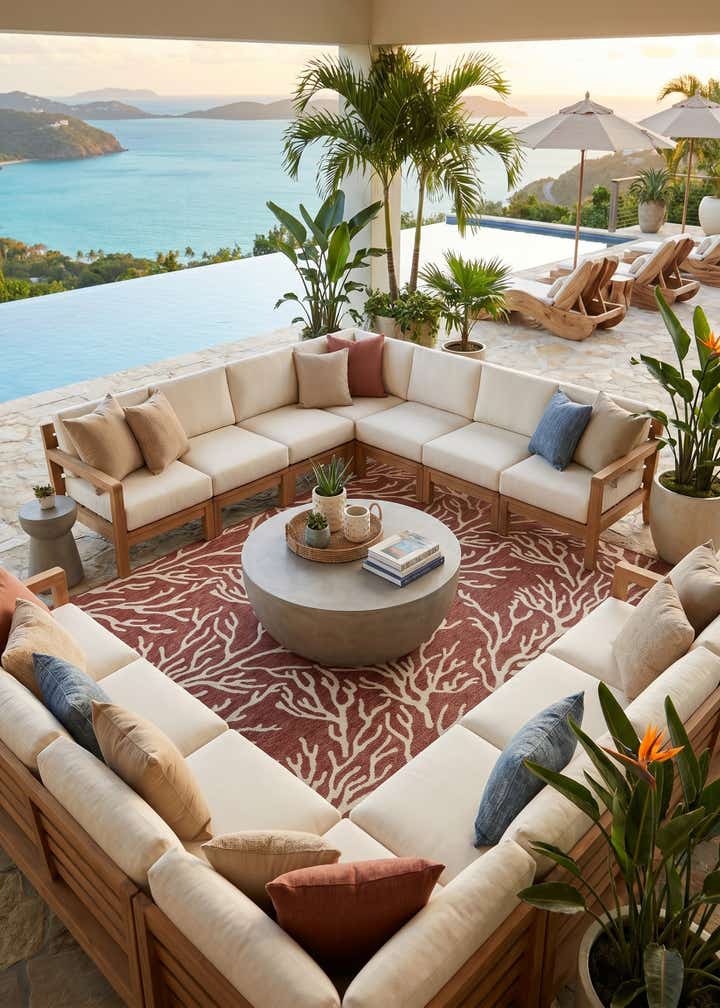 7' 10 x 10' Easy-Clean Coastal Indoor / Outdoor Rug