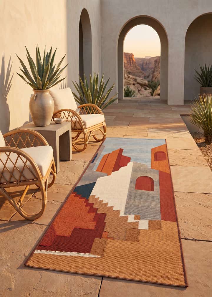 2' x 5' Easy-Clean Modern Indoor / Outdoor Runner Rug