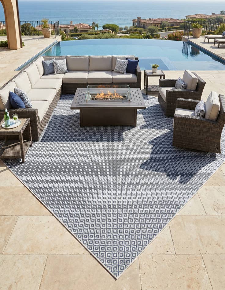 Detail image of 13' x 13' Easy-Clean Jill Zarin Costa Rica Indoor / Outdoor Square Rug