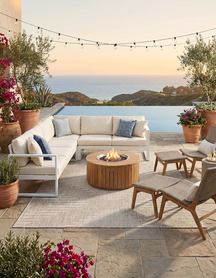 Detail image of 7' x 10' Easy-Clean Modern Indoor / Outdoor Rug