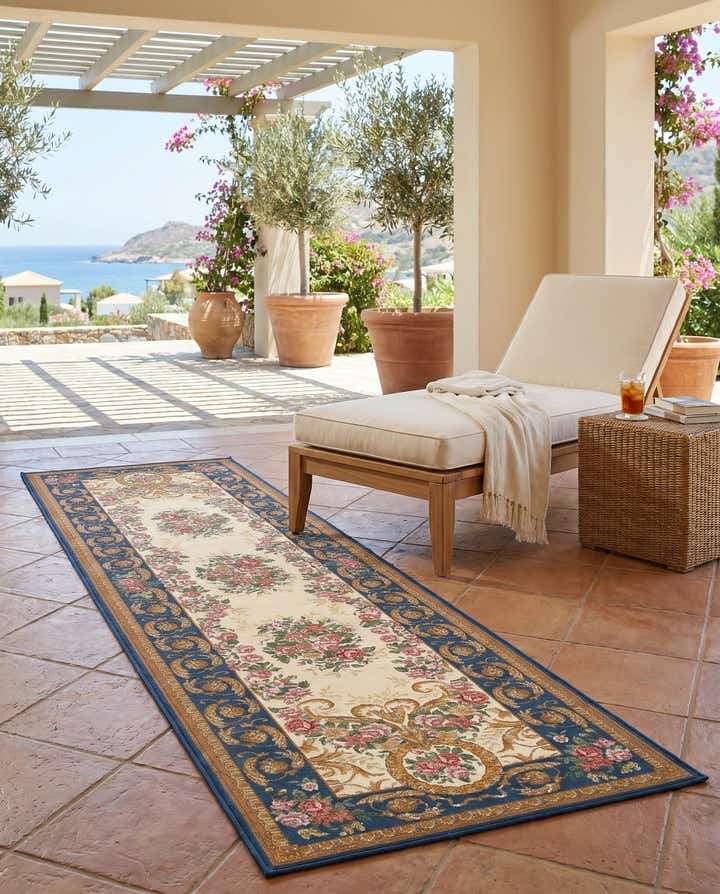 2' 7 x 10' Easy-Clean Traditional Indoor / Outdoor Runner Rug