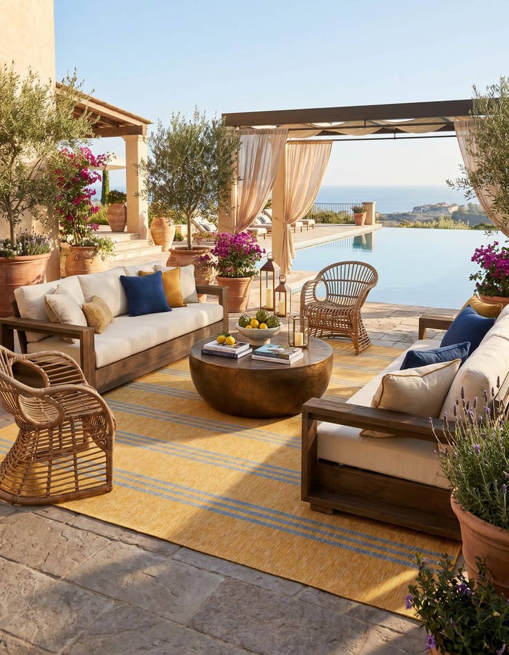 Detail image of 13' x 13' Easy-Clean Jill Zarin Anguilla Indoor / Outdoor Square Rug