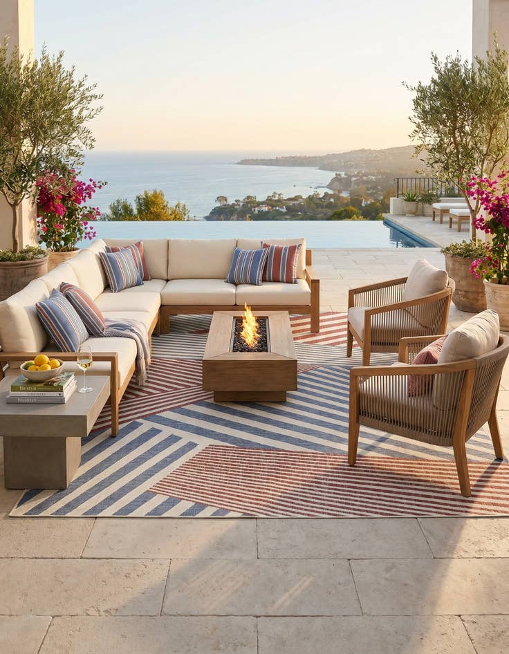Detail image of 9' x 12' Easy-Clean Jill Zarin Indoor / Outdoor Rug
