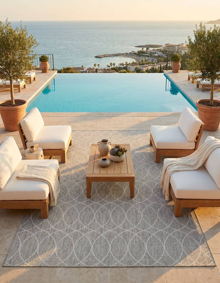 Detail image of 7' 10 x 11' Easy-Clean Lattice Indoor / Outdoor Rug