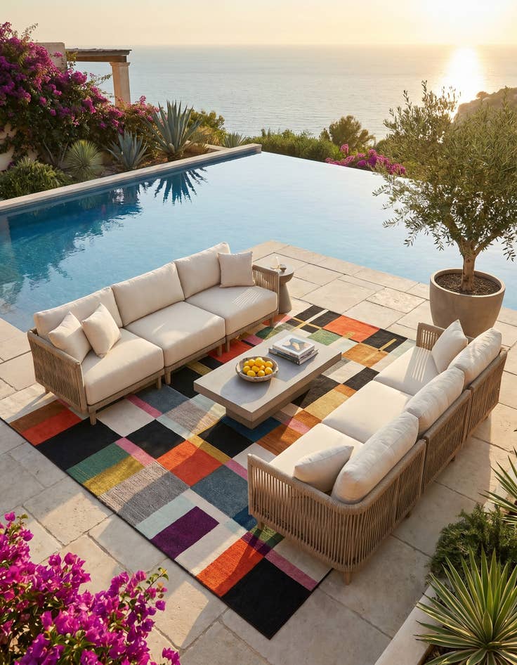 Detail image of 9' x 12' Easy-Clean Casablanca Indoor / Outdoor Rug