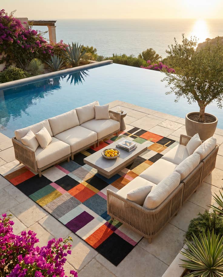 Detail image of 9' x 12' Easy-Clean Casablanca Indoor / Outdoor Rug