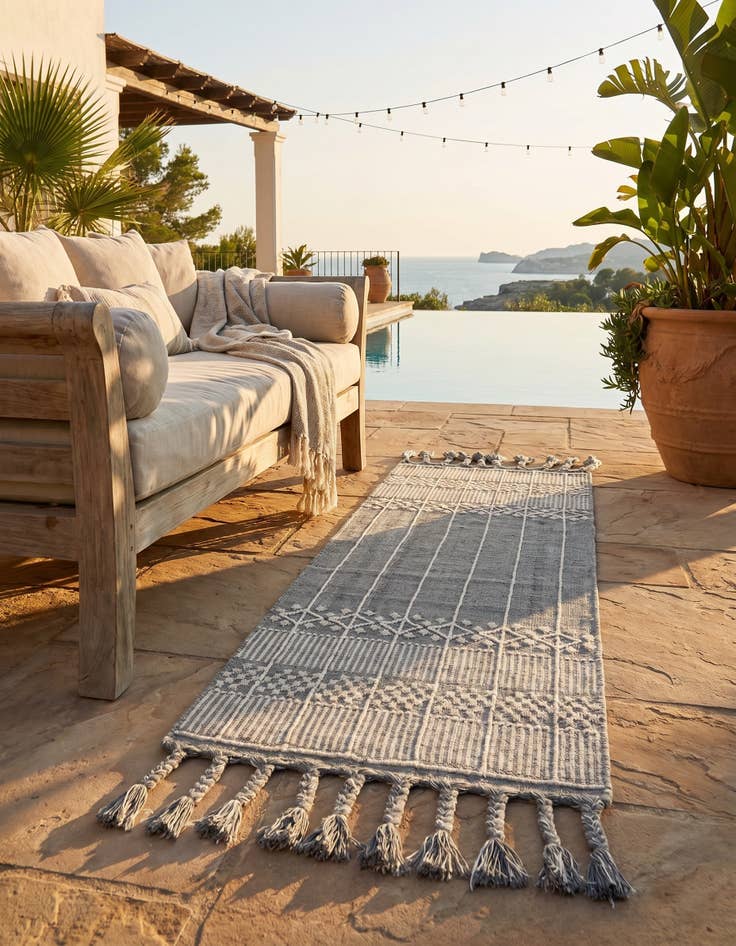 Detail image of 2' 2 x 6' 7 Easy-Clean Eco Bohemian Indoor / Outdoor Runner Rug