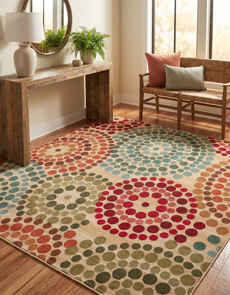 Detail image of 7' 10 x 7' 10 Easy-Clean Modern Indoor / Outdoor Square Rug