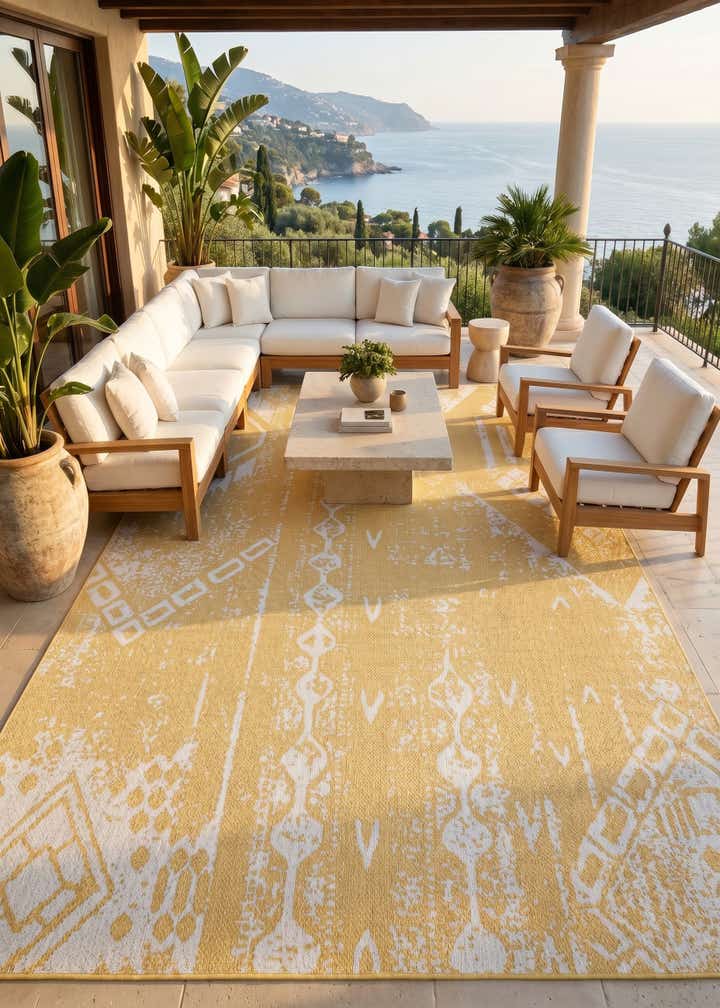 9' x 12' Easy-Clean Bohemian Indoor / Outdoor Rug
