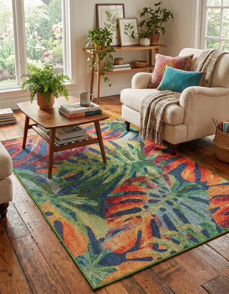Detail image of 4' 1 x 6' 1 Easy-Clean Baja Indoor / Outdoor Rug