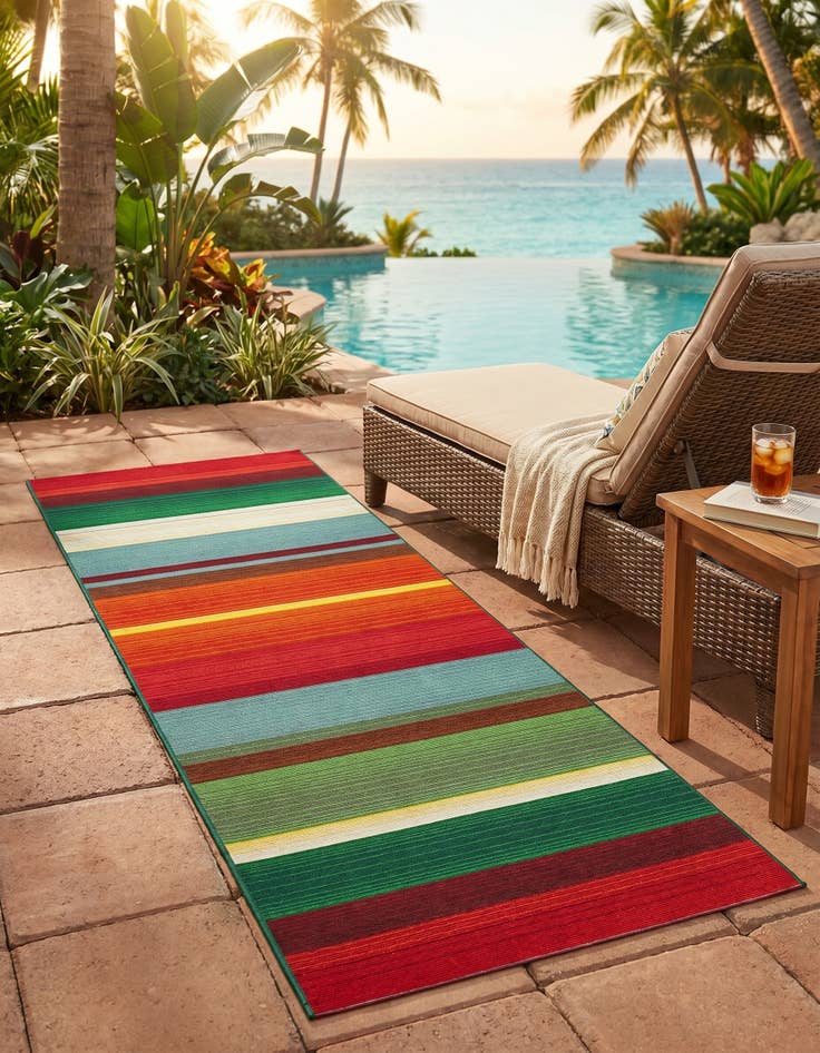 Detail image of 2' x 6' Easy-Clean Modern Indoor / Outdoor Runner Rug