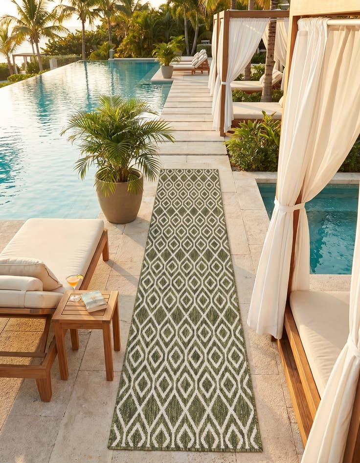 Detail image of 2' x 8' Easy-Clean Jill Zarin Turks and Caicos Indoor / Outdoor Runner Rug