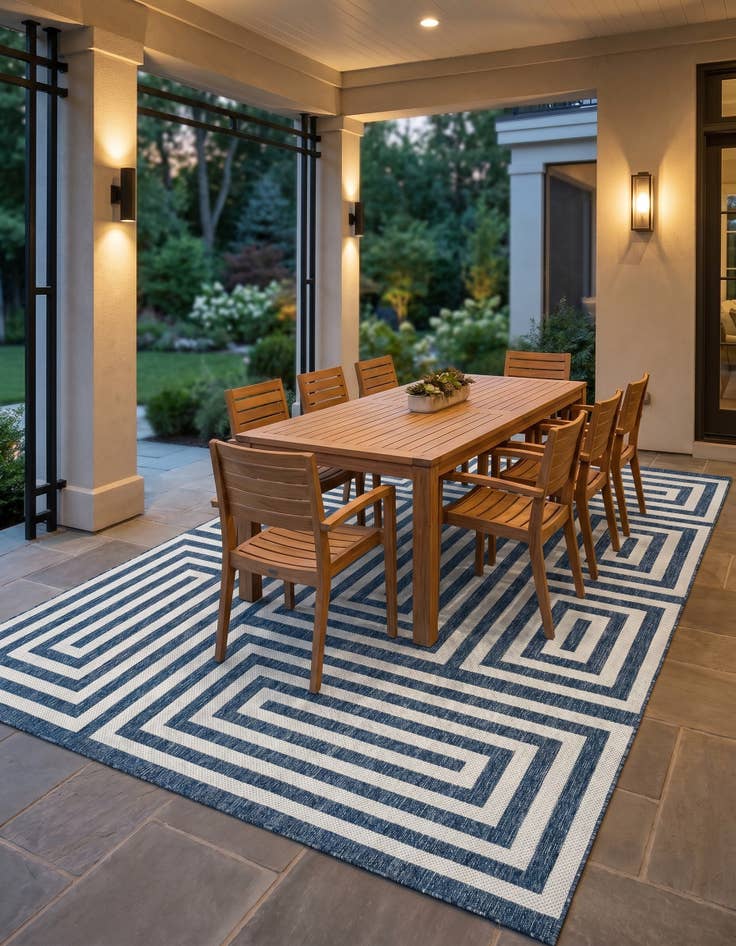 Detail image of 9' x 12' Easy-Clean Modern Indoor / Outdoor Rug