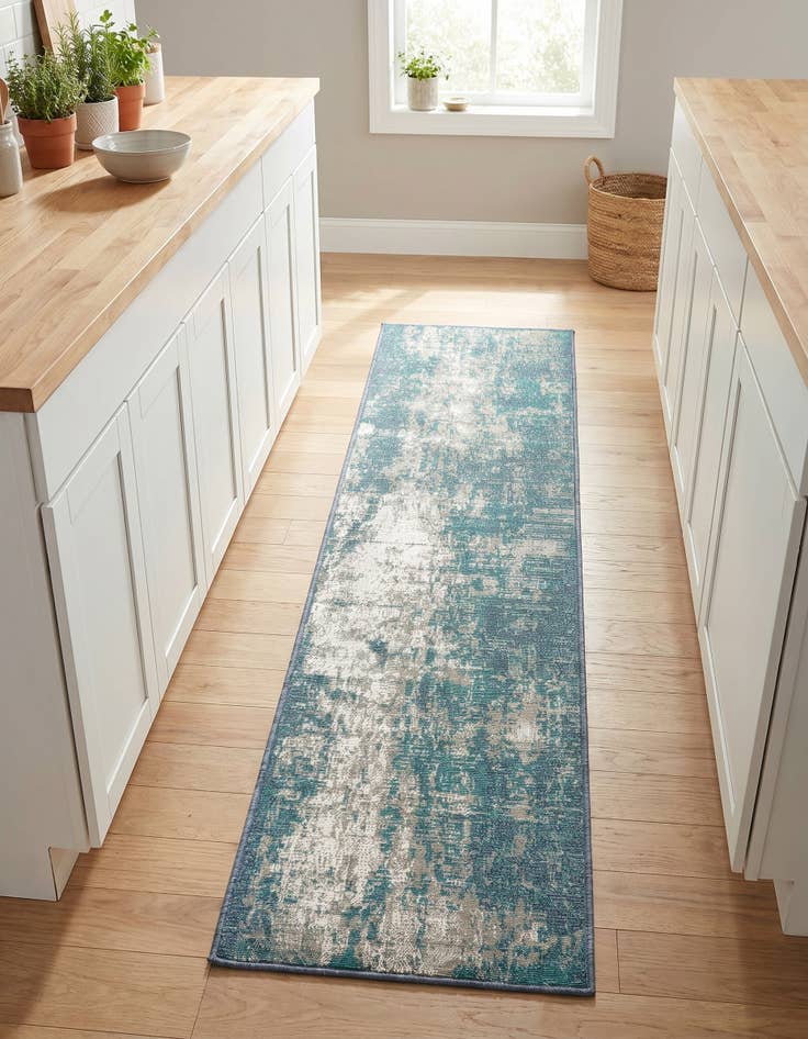 Detail image of 2' x 8' Easy-Clean Coastal Indoor / Outdoor Runner Rug