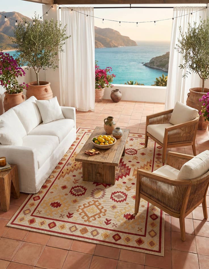 Detail image of 6' x 9' Easy-Clean Baja Indoor / Outdoor Rug