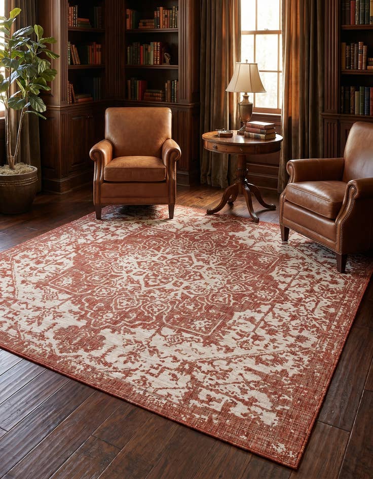 Detail image of 7' 10 x 7' 10 Easy-Clean Jill Zarin Dubai Indoor / Outdoor Square Rug