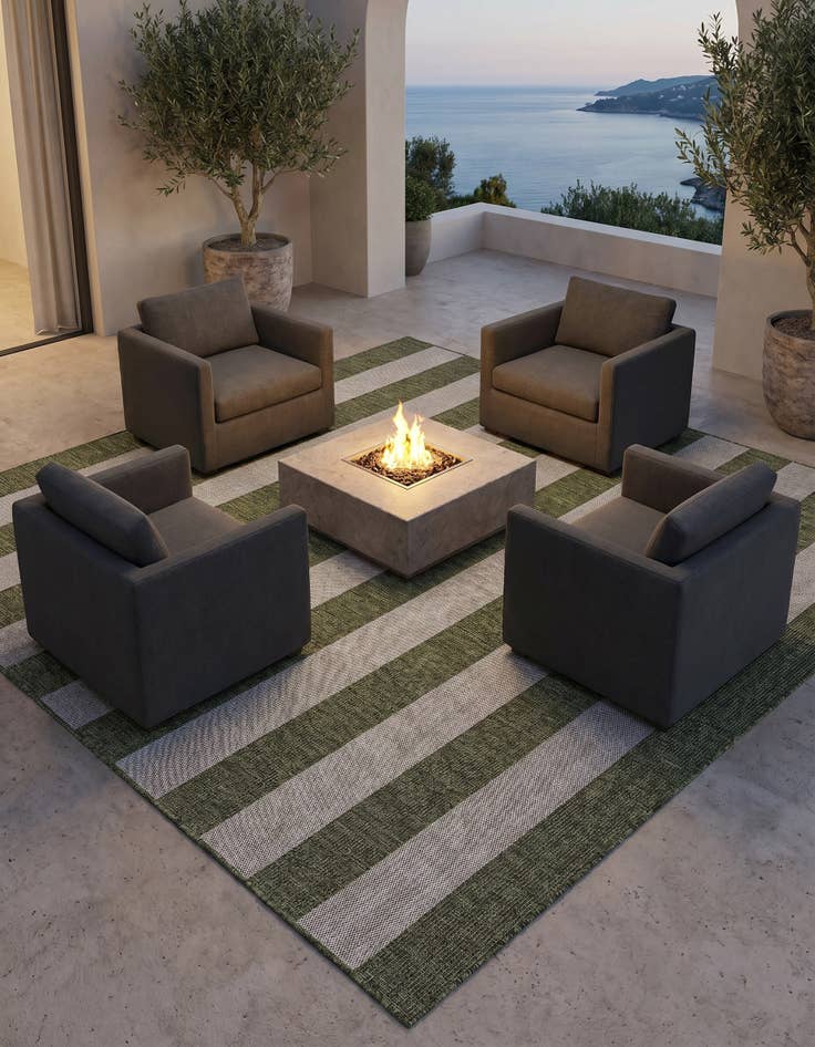 Detail image of 7' 10 x 7' 10 Easy-Clean Ribbon Indoor / Outdoor Square Rug