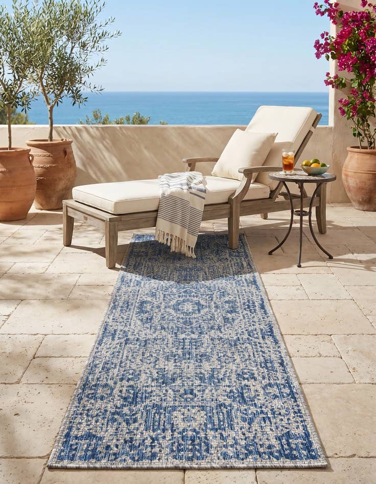 Detail image of 2' x 6' Easy-Clean Traditional Indoor / Outdoor Runner Rug