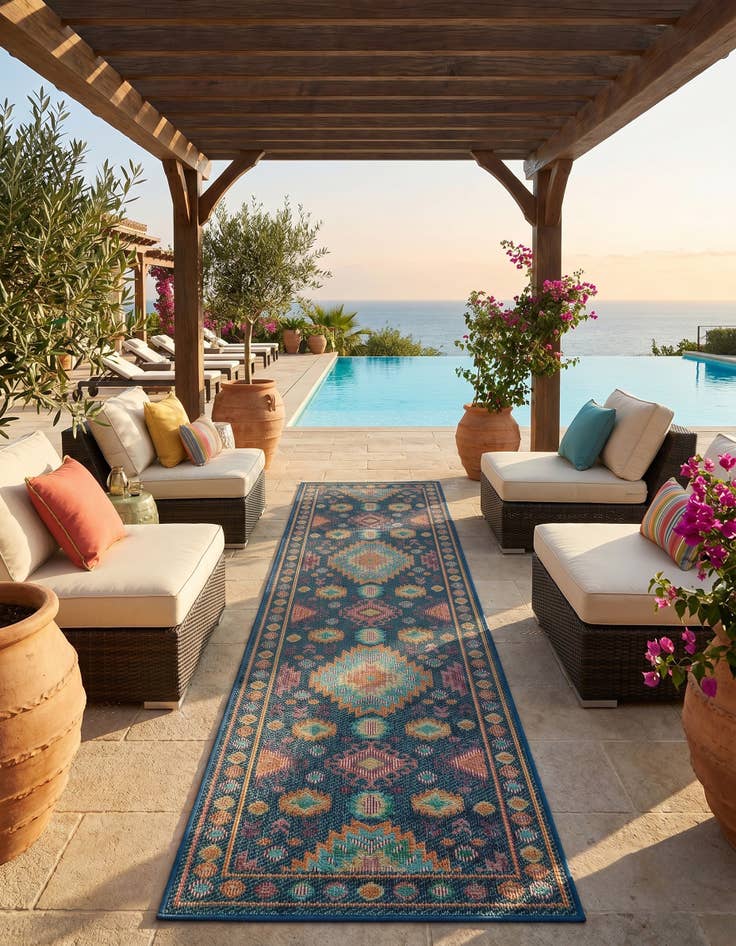 Detail image of 2' 7 x 12' Easy-Clean Baja Indoor / Outdoor Runner Rug