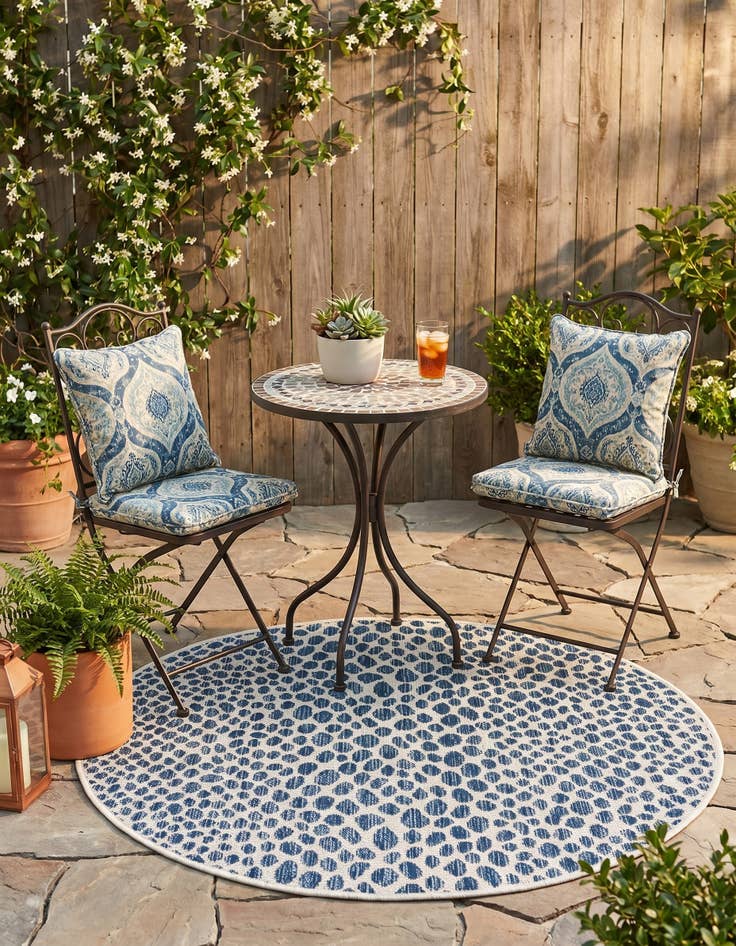 Detail image of 3' x 3' Easy-Clean Jill Zarin Cape Town Indoor / Outdoor Round Rug