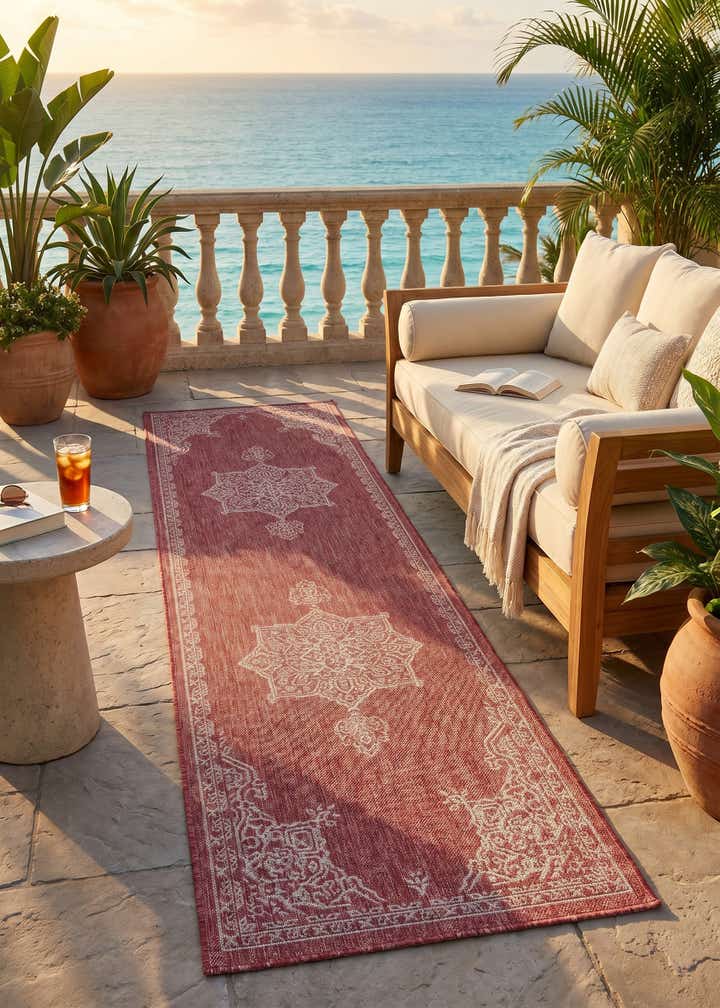 2' 7 x 10' Easy-Clean Traditional Indoor / Outdoor Runner Rug