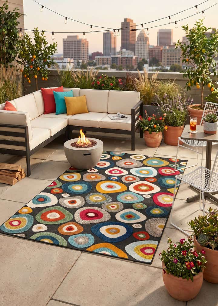 5' 3 x 8' Easy-Clean Casablanca Indoor / Outdoor Rug