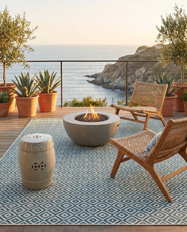 Detail image of 7' 10 x 10' Easy-Clean Jill Zarin Costa Rica Indoor / Outdoor Rug