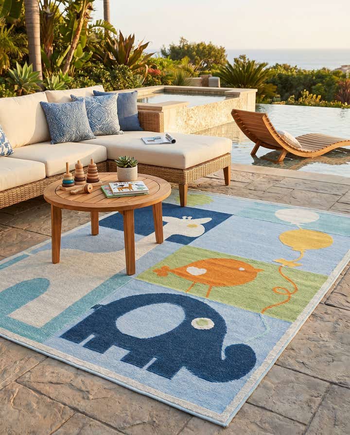 5' 3 x 7' 7 Easy-Clean Indoor / Outdoor Rug