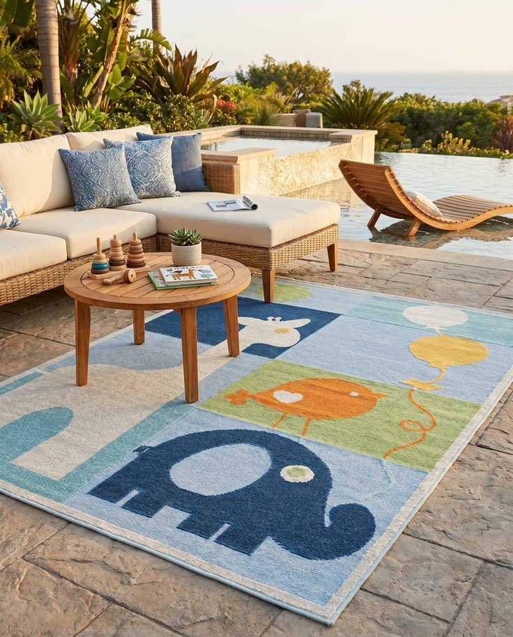Detail image of 5' 3 x 7' 7 Easy-Clean Indoor / Outdoor Rug