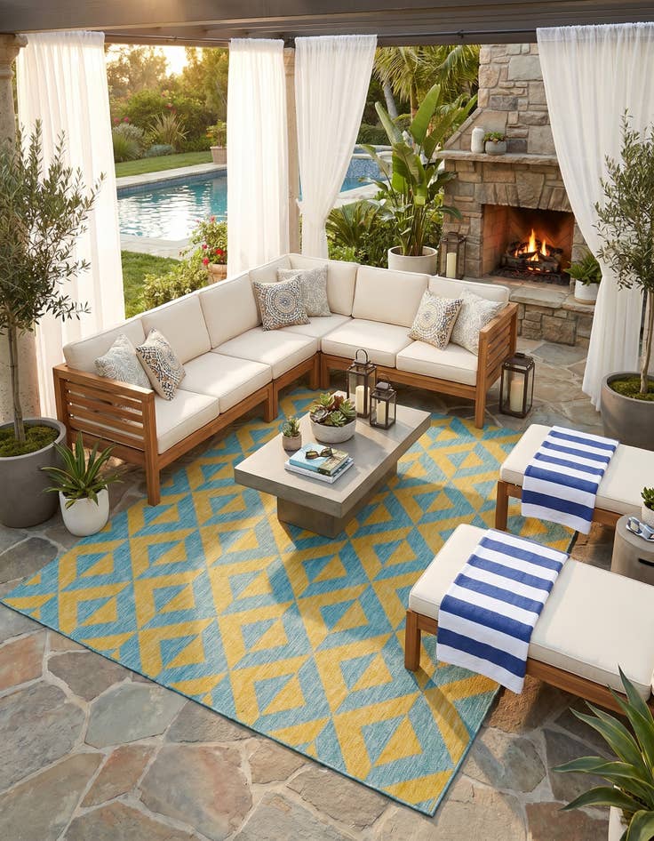 Detail image of 9' x 12' Easy-Clean Jill Zarin Napa Indoor / Outdoor Rug