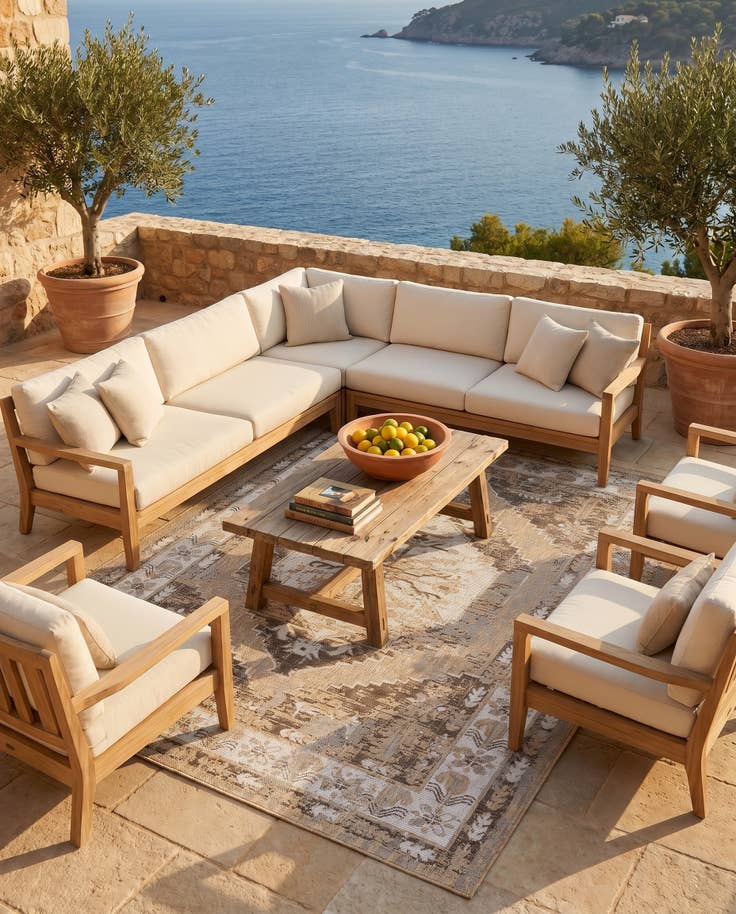 Detail image of 7' x 10' Easy-Clean Traditional Indoor / Outdoor Rug