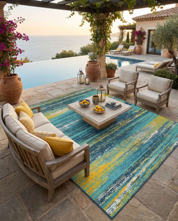 9' x 12' Easy-Clean Coastal Indoor / Outdoor Rug