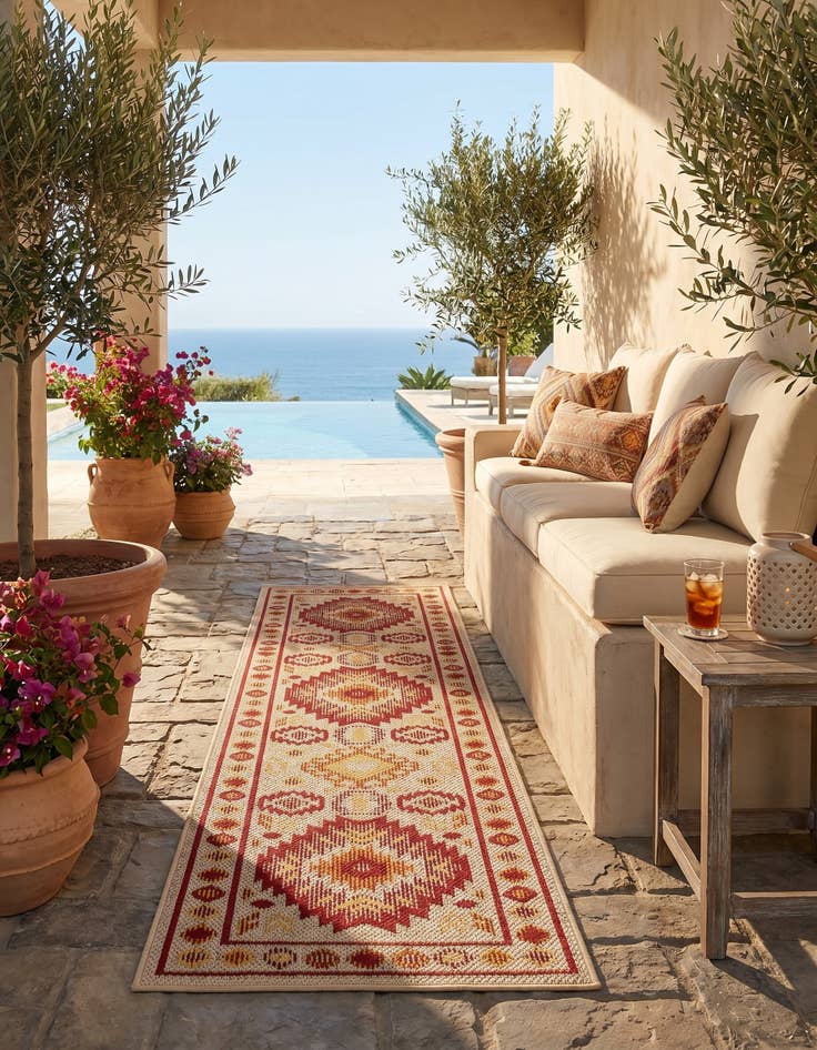 Detail image of 2' x 8' Easy-Clean Baja Indoor / Outdoor Runner Rug
