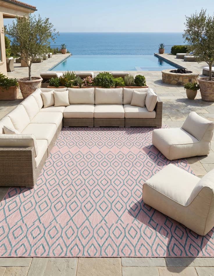 Detail image of 13' x 13' Easy-Clean Jill Zarin Turks and Caicos Indoor / Outdoor Square Rug