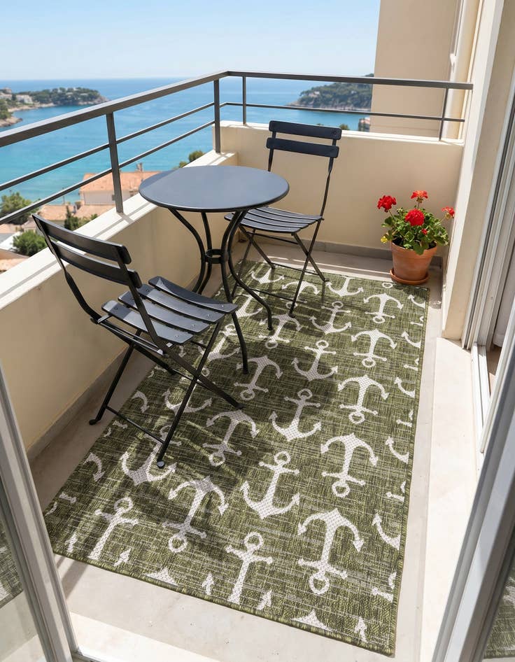 Detail image of 3' x 5' 3 Easy-Clean Coastal Indoor / Outdoor Rug