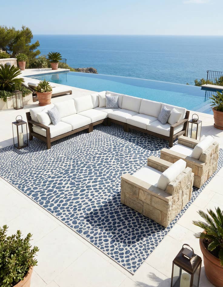 Detail image of 13' x 13' Easy-Clean Jill Zarin Cape Town Indoor / Outdoor Square Rug