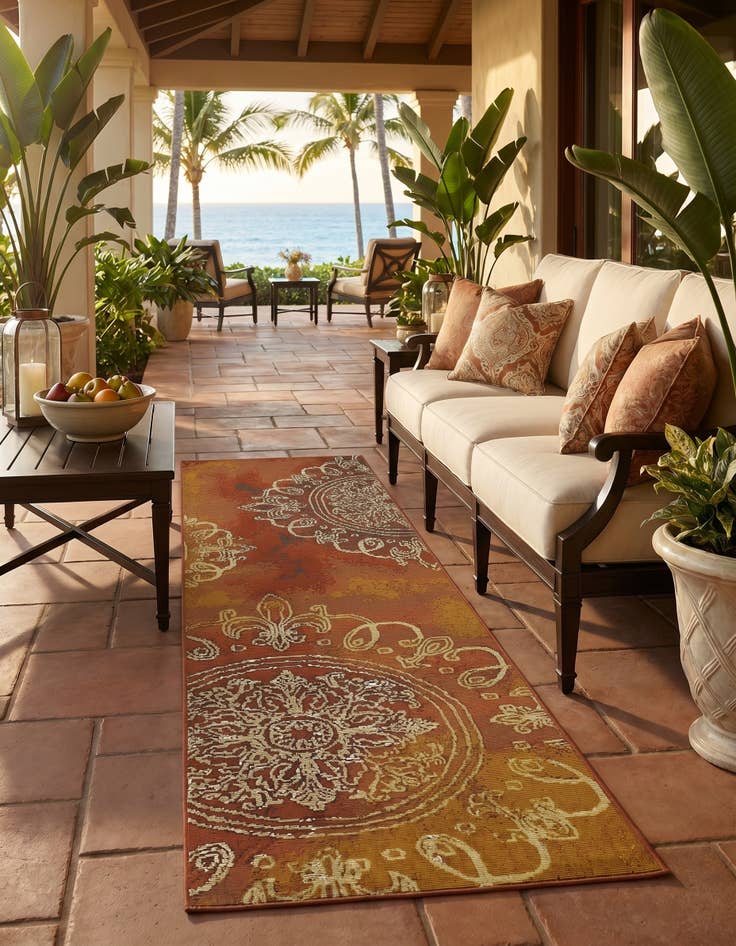 Detail image of 2' x 6' Easy-Clean Modern Indoor / Outdoor Runner Rug