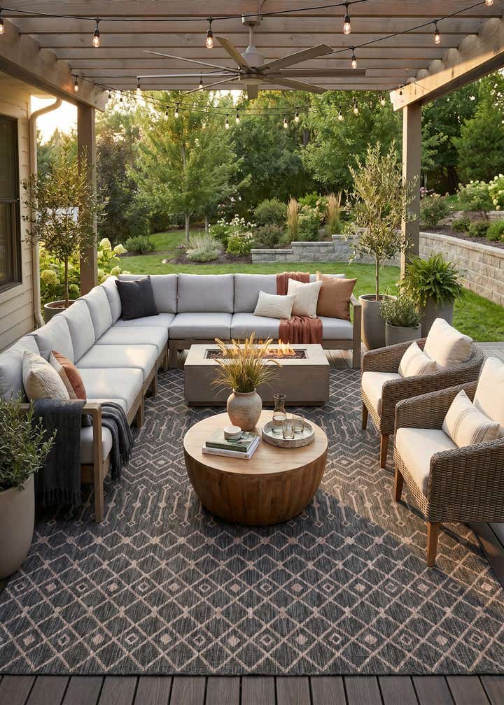 10' x 14' Easy-Clean Lattice Indoor / Outdoor Rug